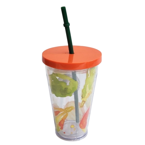 STARBUCKS Plastic Tumbler without Straw Orange Lid - Picture 2 of 2